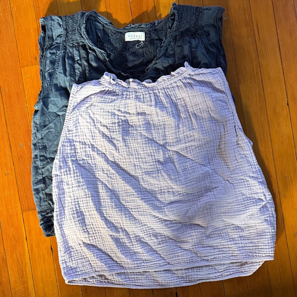 Velvet by Graham & Spencer Black and Lavender Tops